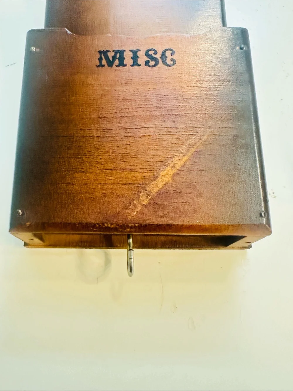 VTG MCM Three-Tier Wooden Wall Mail Letters, Bills, Miscellaneous Organizer